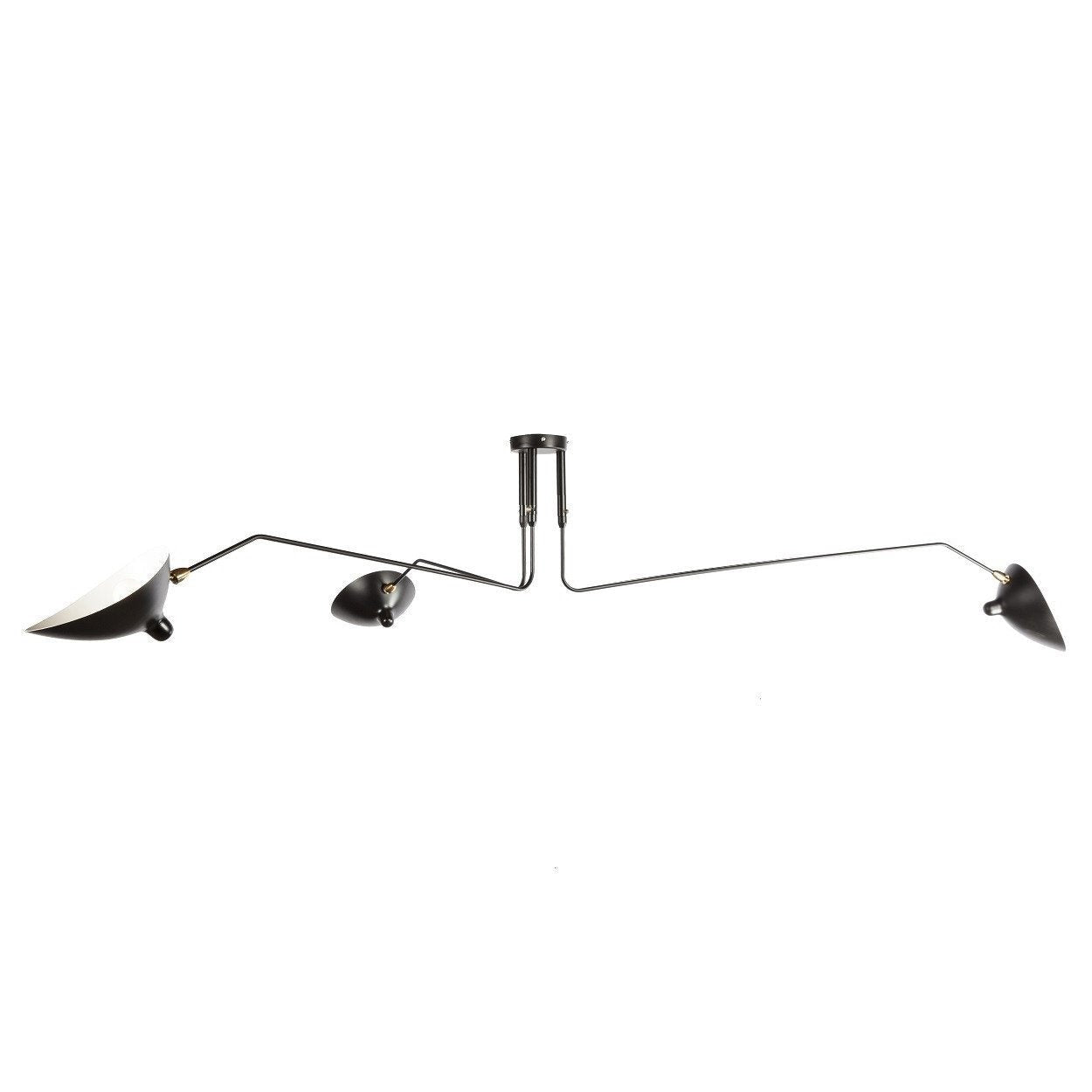 LED Ceiling Light Fixture - Serge Mouille Style - Adjustable Arm Design for Living Room & Modern Spaces