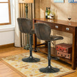 2-Pack Retro Swivel Bar Stools with Backrest & Footrest, Hot-stamping Bar Chairs PU Leather Counter Stools
