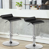 2-Pack Modern Swivel Bar Stools, Adjustable Height PU Leather Backless Counter Stools, Kitchen Dining Chairs