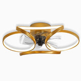 LED Flush Mount Ceiling Fan Light with Remote Control - Modern Flower Design for Living Room & Bedroom Lighting