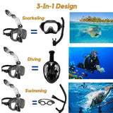 Foldable Snorkel Mask with Anti-Fog Lens and Adjustable Strap for Easy Underwater Exploration