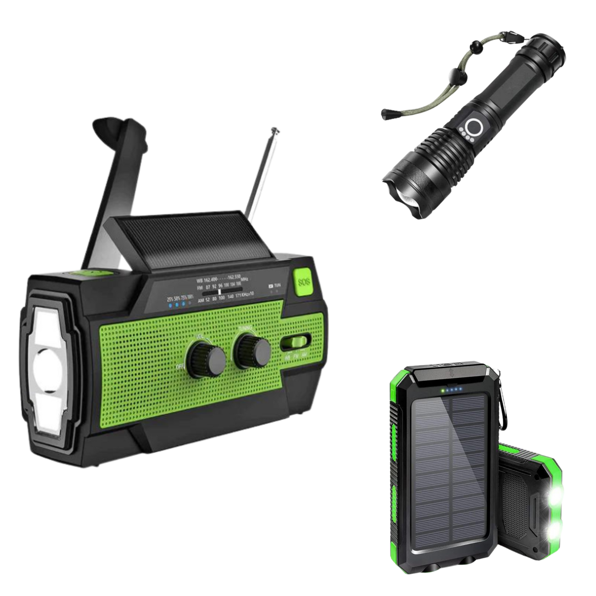 TrailBlazer 3 Product Emergency Prepper Bundle | Powerbank, Flashlight, & Radio