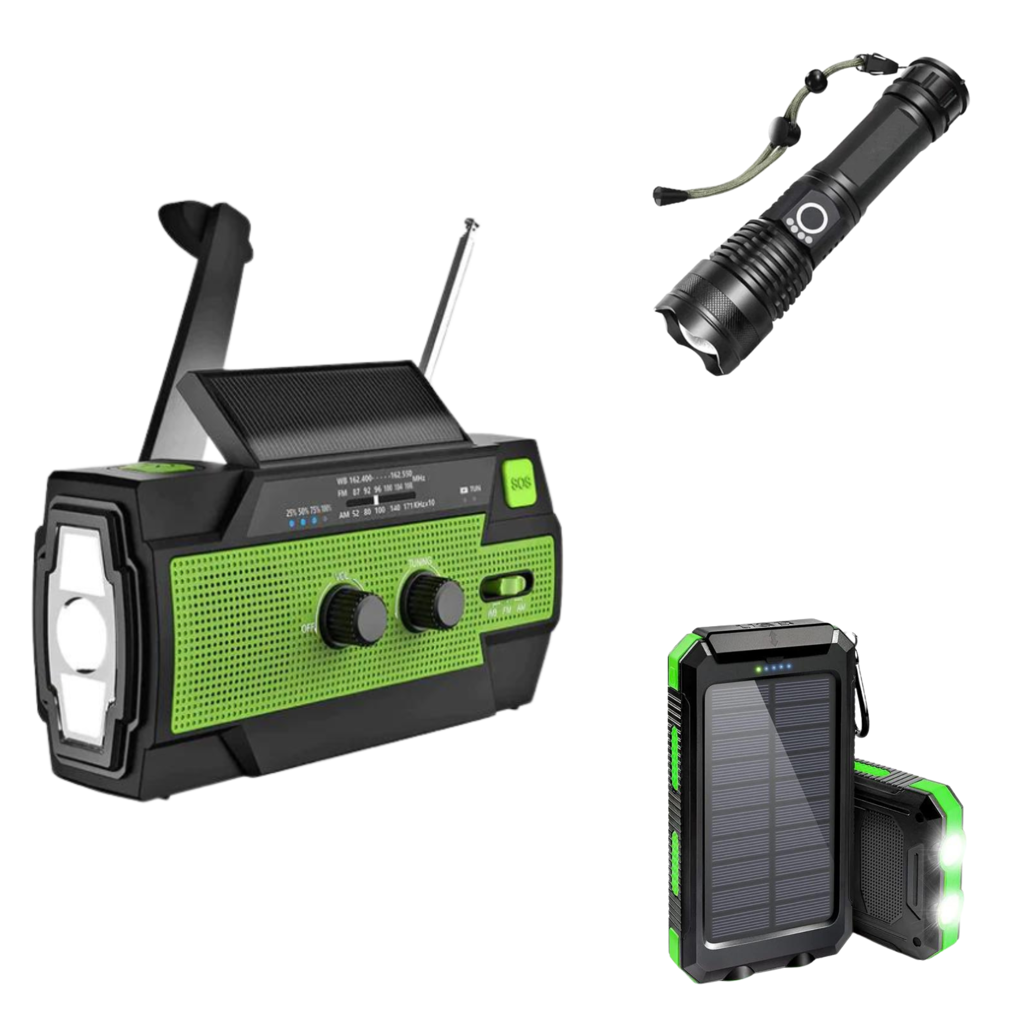 TrailBlazer 3 Product Emergency Prepper Bundle | Powerbank, Flashlight, & Radio