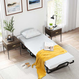 78.5" x 31" Folding Bed with 4" Memory Foam Mattress & Lockable Wheels, Portable Cot Size Rollaway Guest Bed for Adult