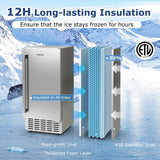 80 lbs/24H Under Counter Ice Maker, 18 lbs Storage Commercial Nugget Ice Making Machine with Self-Cleaning, LCD Panel, Stainless Steel Scoop