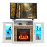 Fireplace TV Stand with 16 Color LED Lights for TVs up to 65", TV Console Entertainment Center with 18" Electric Fireplace Insert