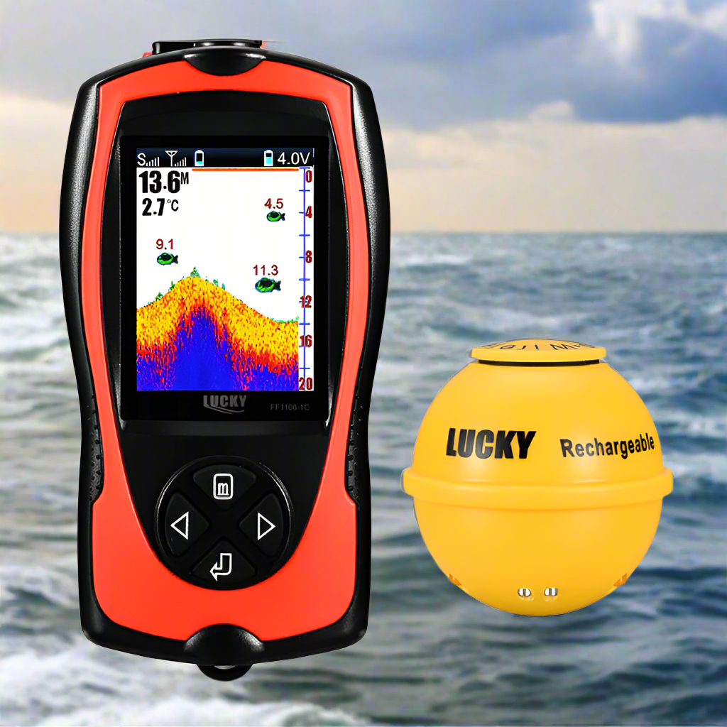 Echo Sounder Fishing Finder | Wireless, Depth & Temperature Display for Ice, Sea, Kayak & River Fishing
