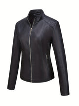 Women’s Casual Motorcycle Jacket – Simple & Versatile Everyday Outerwear