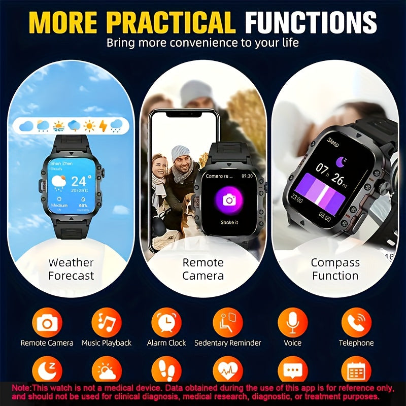Merchpublic Rugged Smart Watch Wireless Call Waterproof