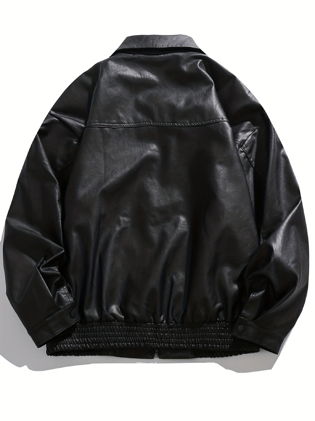 Men’s Casual Outdoor Zip-Up Motorcycle Jacket – Lightweight Black Stylish Outerwear