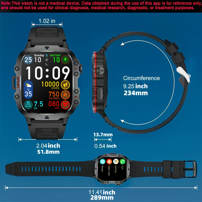 Merchpublic Rugged Smart Watch Wireless Call Waterproof