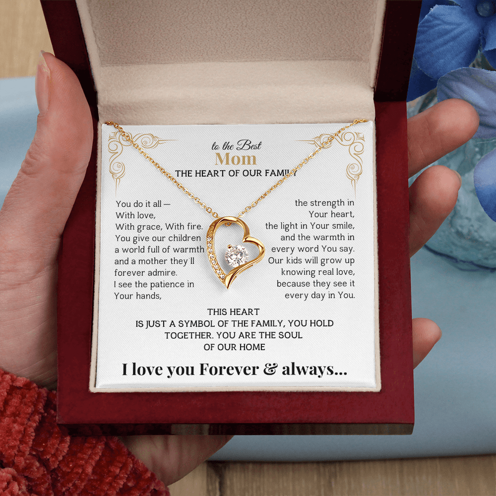 To the Best Mom - The Heart of Our Family-I love you Forever & always Necklace #Mothers Day