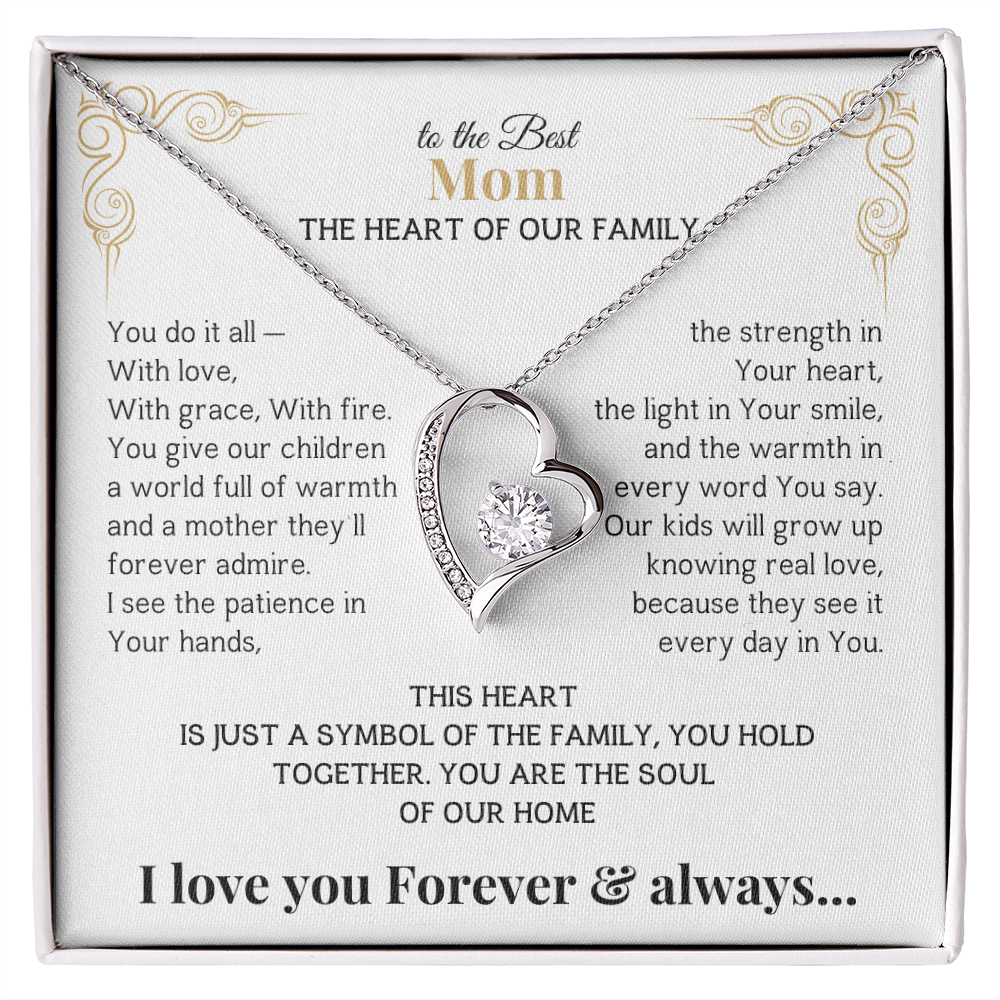 To the Best Mom - The Heart of Our Family-I love you Forever & always Necklace #Mothers Day