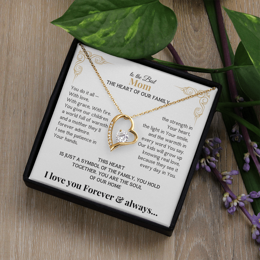 To the Best Mom - The Heart of Our Family-I love you Forever & always Necklace #Mothers Day