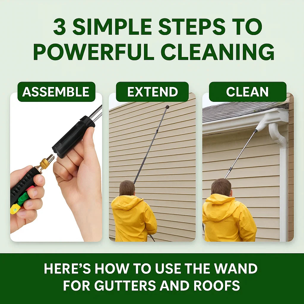 Telescoping High Pressure Washer Wand Set | 4000 PSI, 7 Nozzle Tips & Ideal for Gutter, Roof, and Hard-to-Reach Cleaning
