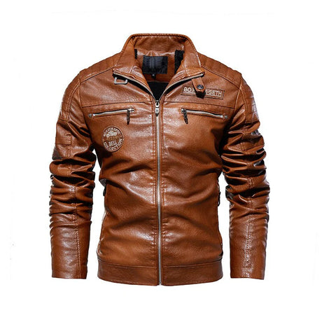 Men’s Vintage Biker Jacket – Full Zip Warm Lined Jacket