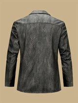 Vintage Men’s Blazer Style Jacket – Button Front Winter Softshell Coat