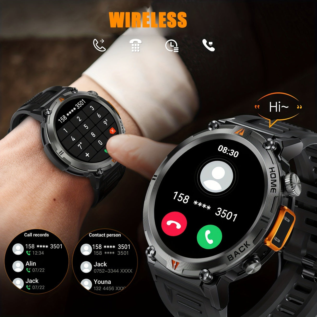 Merchpublic Sports Smart Watch For Men Make Calls, Outdoor Watch