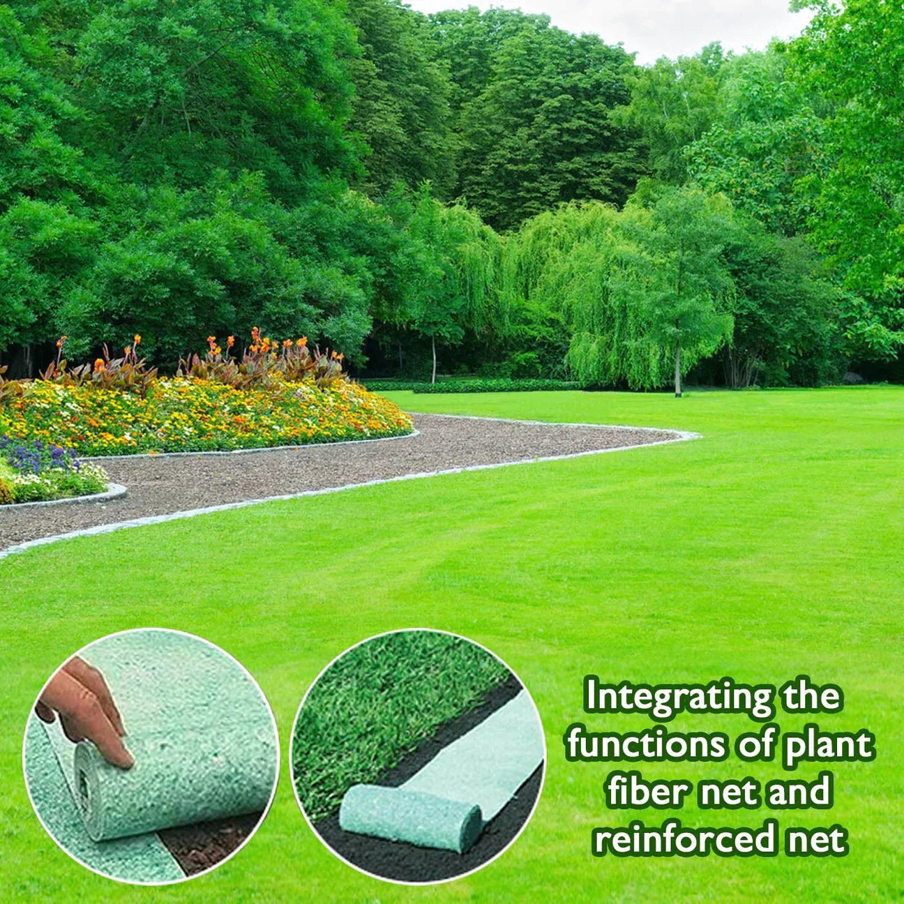 Biodegradable Netted Grass Seed Mat | All-in-One Growth System for Quick Germination in Sun, Shade & Slopes