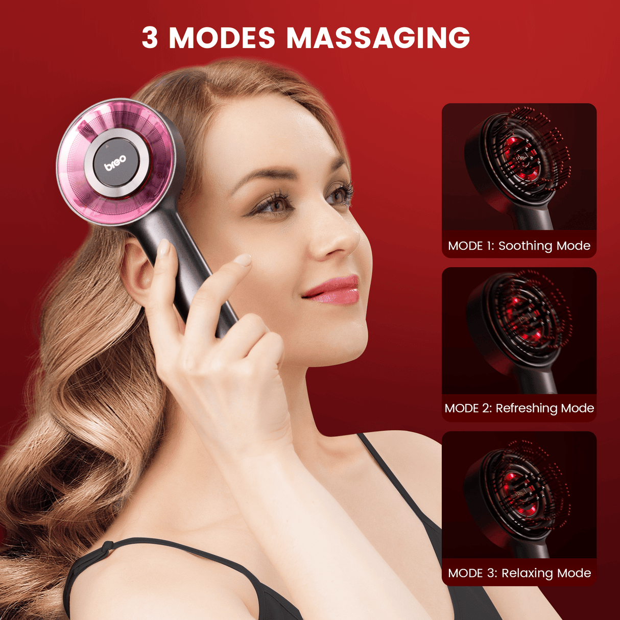 Scalp Massaging Brush with Red Light Therapy | Promotes Hair Growth & Relieves Scalp Tension for Healthier Hair
