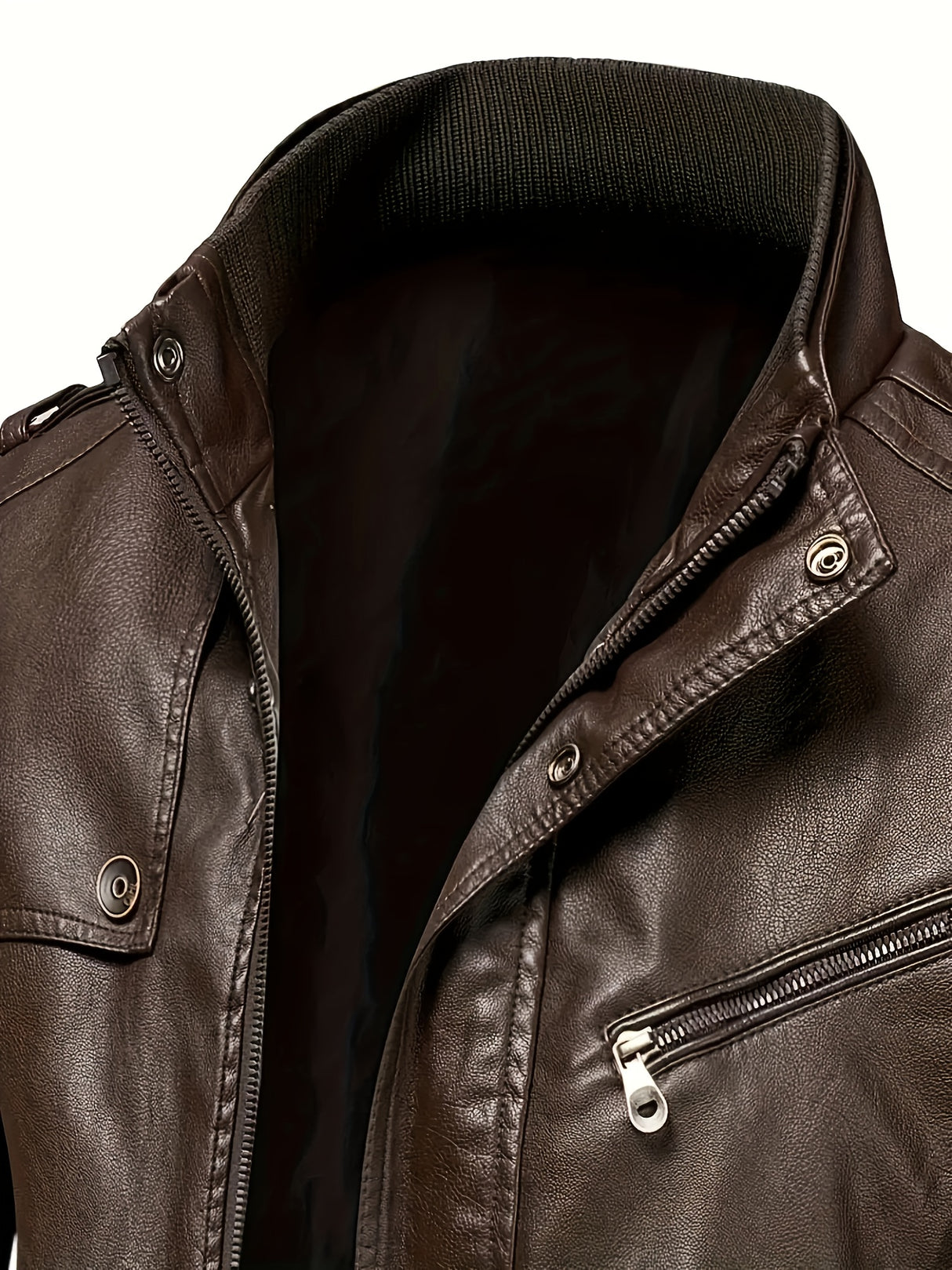 Men’s Casual Streetwear Jacket – Stand Collar, Zip Pockets, Autumn Winter Wear