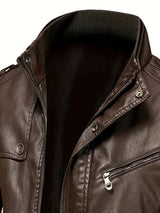 Men’s Casual Streetwear Jacket – Stand Collar, Zip Pockets, Autumn Winter Wear
