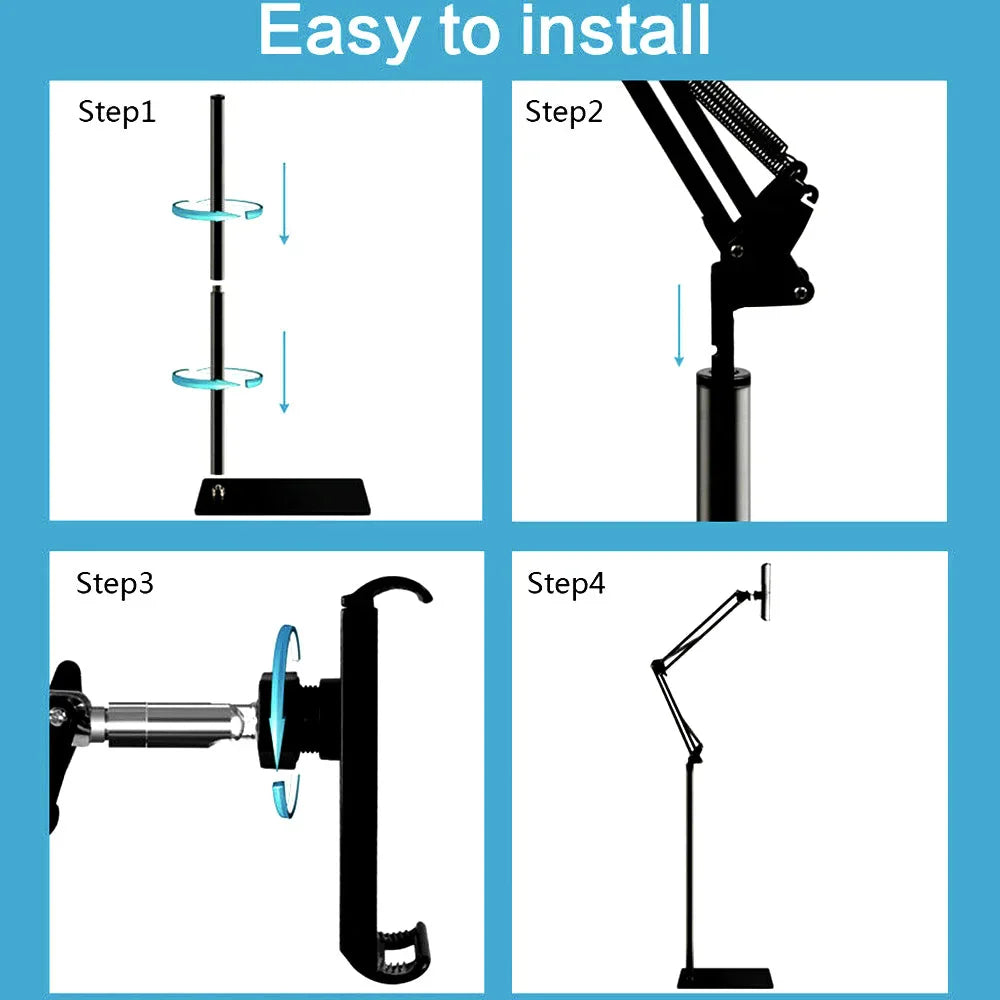 360 Degree Flexible Foldable Adjustable iPad Tablet Floor Stand Holder