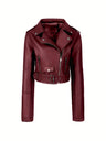 Women’s Biker Jacket – Chic Motorcycle Zip-Up Coat