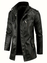 Men’s Casual Streetwear Jacket – Stand Collar, Zip Pockets, Autumn Winter Wear