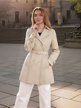 Women’s Spring Autumn Trench Coat Jacket – Lightweight Belted Commuter Outerwear