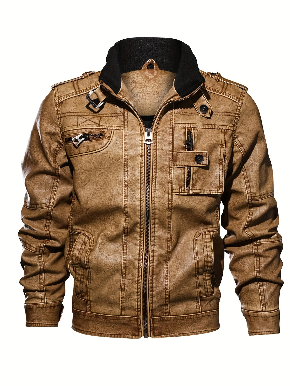 Men’s Vintage Pilot Jacket – Retro Motorcycle Style, Lightweight Casual Outerwear