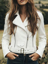 Women’s Biker Jacket – Chic Motorcycle Zip-Up Coat
