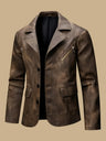 Vintage Men’s Blazer Style Jacket – Button Front Winter Softshell Coat