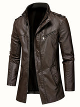 Men’s Casual Streetwear Jacket – Stand Collar, Zip Pockets, Autumn Winter Wear