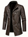 Men’s Casual Streetwear Jacket – Stand Collar, Zip Pockets, Autumn Winter Wear