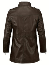 Men’s Casual Streetwear Jacket – Stand Collar, Zip Pockets, Autumn Winter Wear