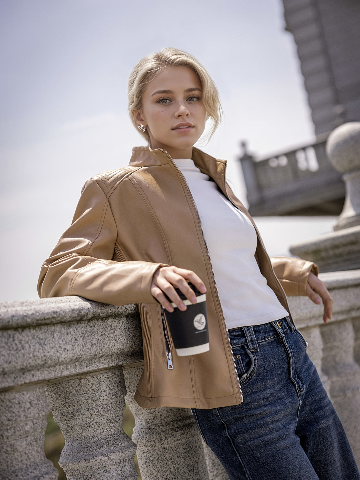 Women’s Casual Motorcycle Jacket – Simple & Versatile Everyday Outerwear