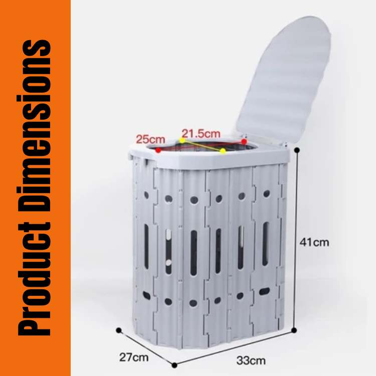 Folding Portable Toilet | Durable, Space-Saving Design for Camping, Hiking & Road Trips