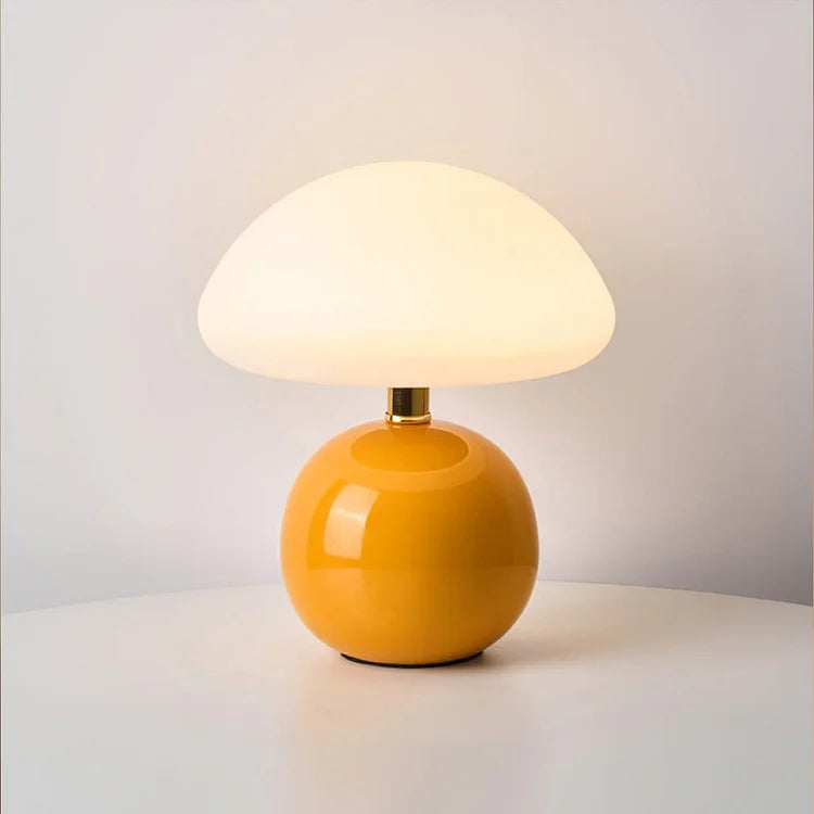 French Cream Mushroom Table Lamp - Vintage Style Lighting for Home Decor & Living Room