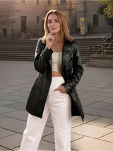 Women’s Spring Autumn Trench Coat Jacket – Lightweight Belted Commuter Outerwear
