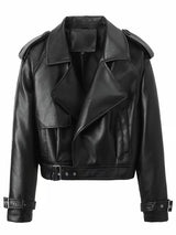 Women’s Chic Crop Jacket – Lightweight Casual Coat with Lapel Collar