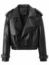 Women’s Chic Crop Jacket – Lightweight Casual Coat with Lapel Collar