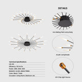 Contemporary LED Ceiling Light – Industrial Fireworks Design for Living & Dining Rooms