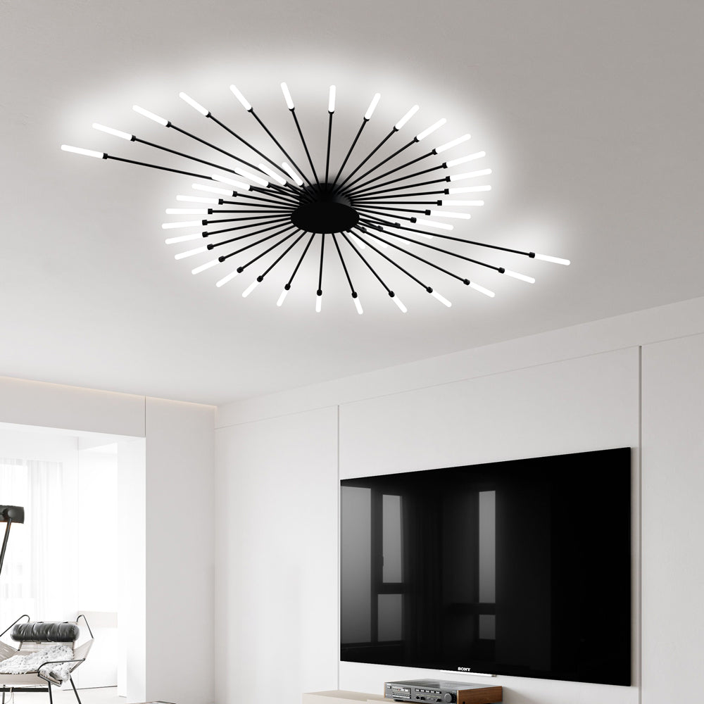 Contemporary LED Ceiling Light – Industrial Fireworks Design for Living & Dining Rooms