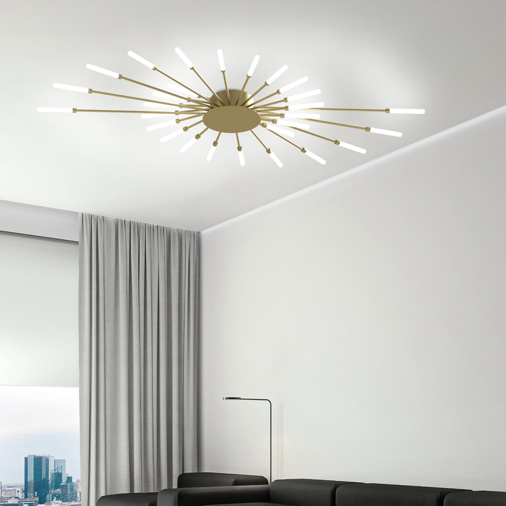 Contemporary LED Ceiling Light – Industrial Fireworks Design for Living & Dining Rooms