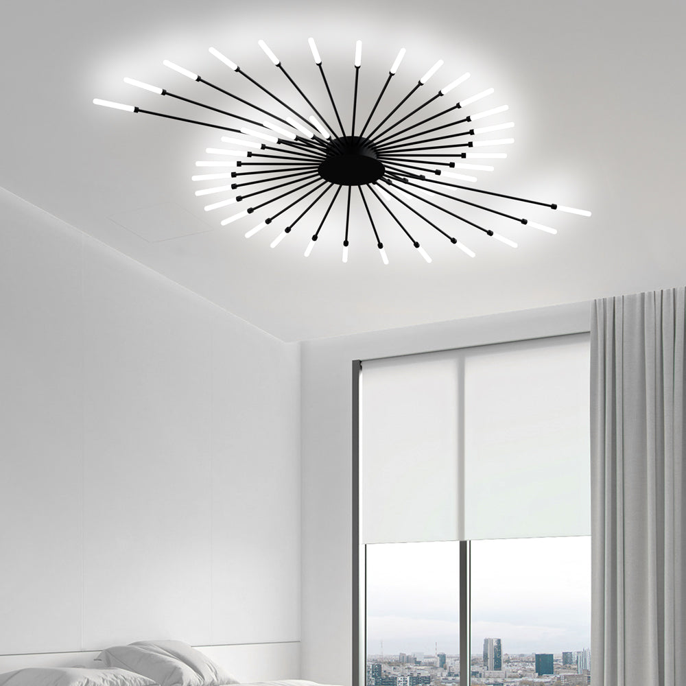 Contemporary LED Ceiling Light – Industrial Fireworks Design for Living & Dining Rooms