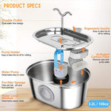 Pet Water Fountain | Silent Operation, Durable Stainless Steel & Ideal for Cats and Dogs