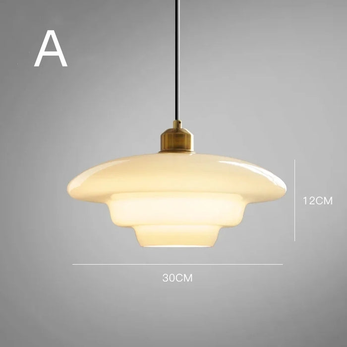 Elegant Art Deco White Glass Pendant Light – Ceiling Lamp for Hallways & Kitchens