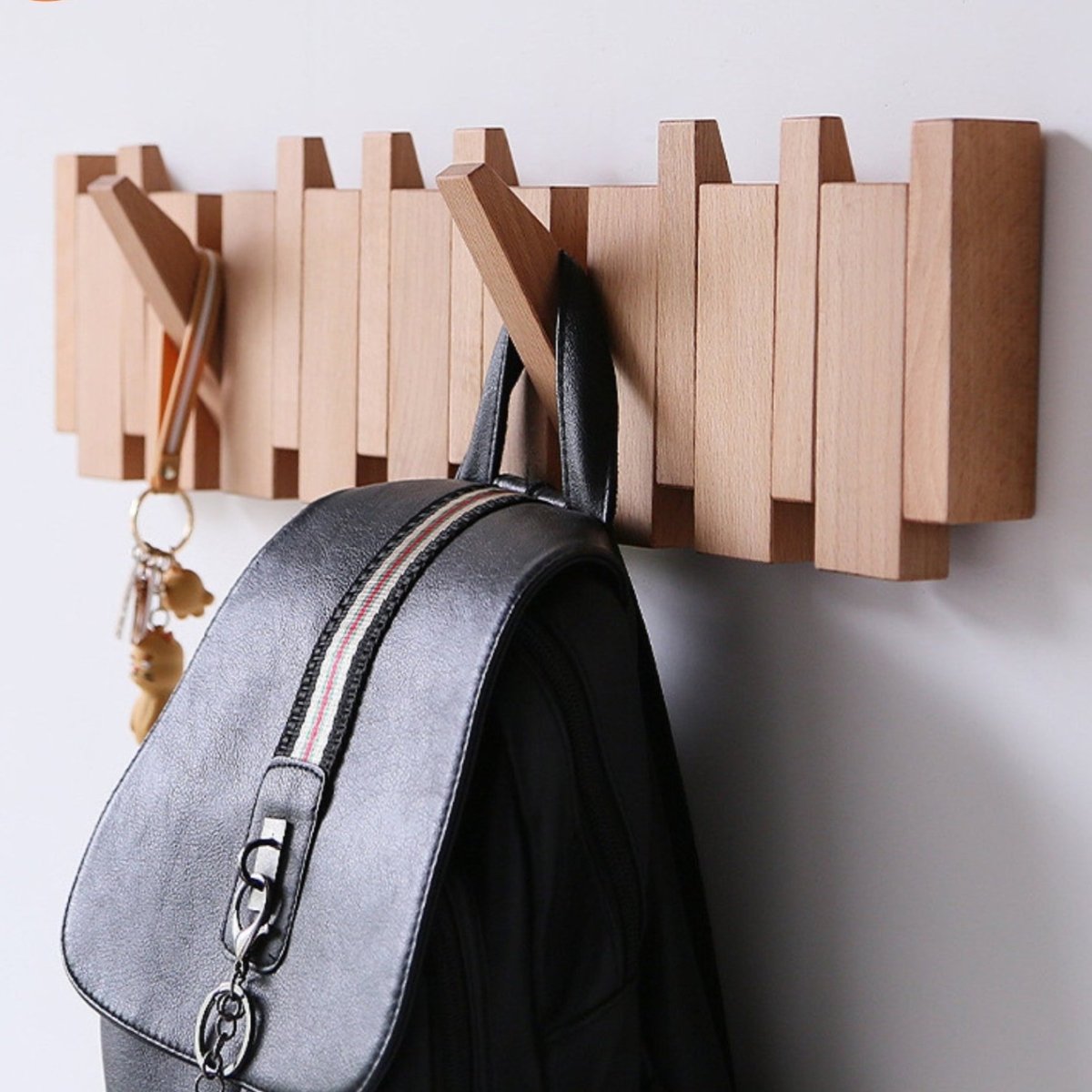 Handcrafted Wooden Piano Coatrack | Unique Design with 4-10 Hooks for Hallway, Bedroom & Office Storage