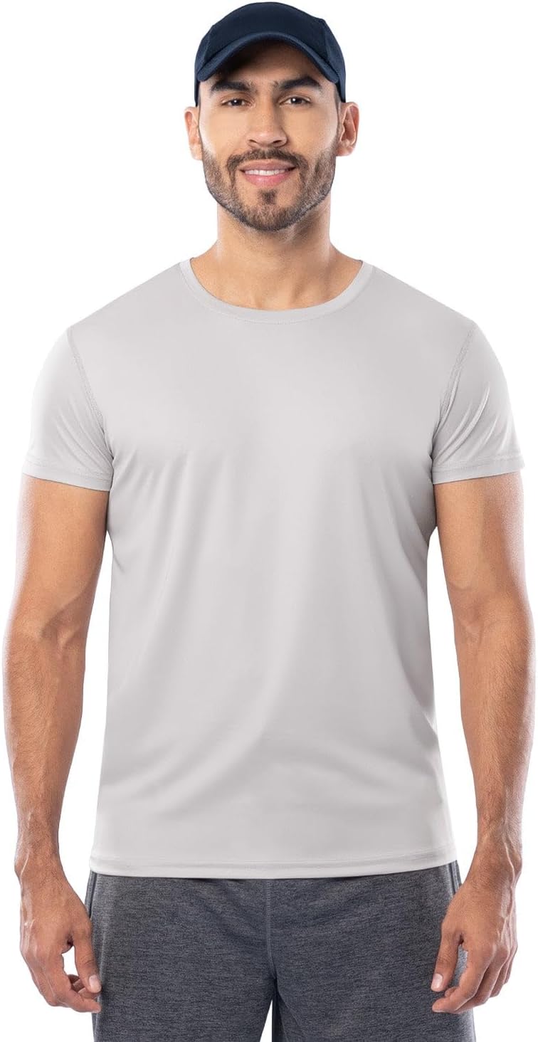 Headsweats Men's Short Sleeve Recycled Polyester Training T-Shirt - Light Gray